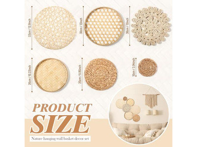 Decoração de Parede Costeira para Casa Rústica Liquidação de Vime Bambu