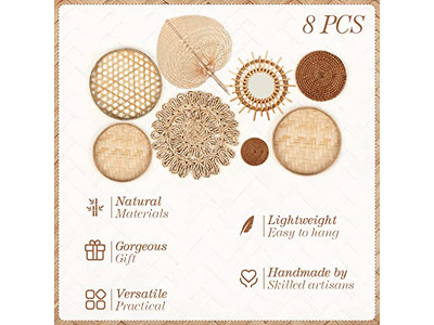 Decoração com Cestas de Parede com Decoração Azul de Bambu Arte Africana