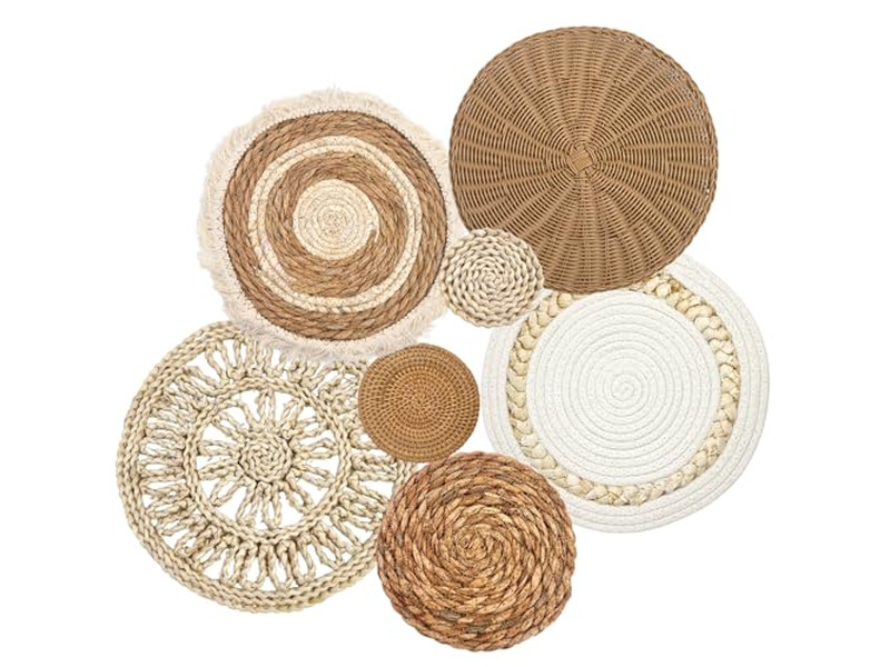 Decoração de Parede com Moldura de Corda Trançada Decorações de Madeira para Casa