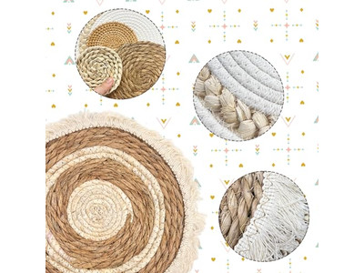 Decoração de Parede com Moldura de Corda Trançada Decorações de Madeira para Casa